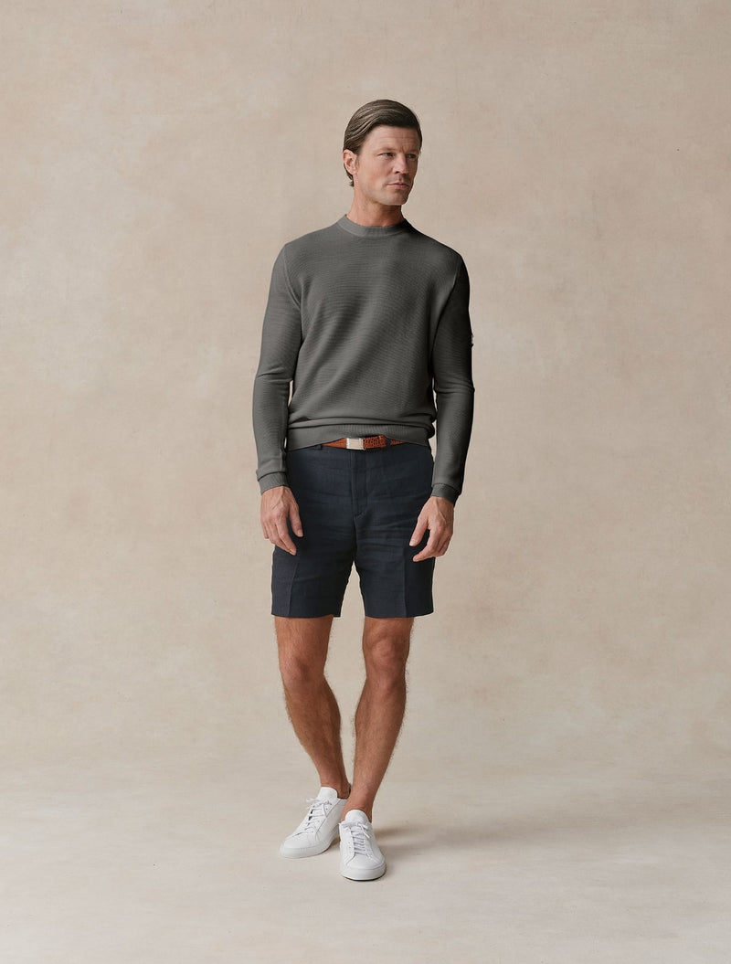 Merino Linkstitch Crewneck - Mens (Flagstone)