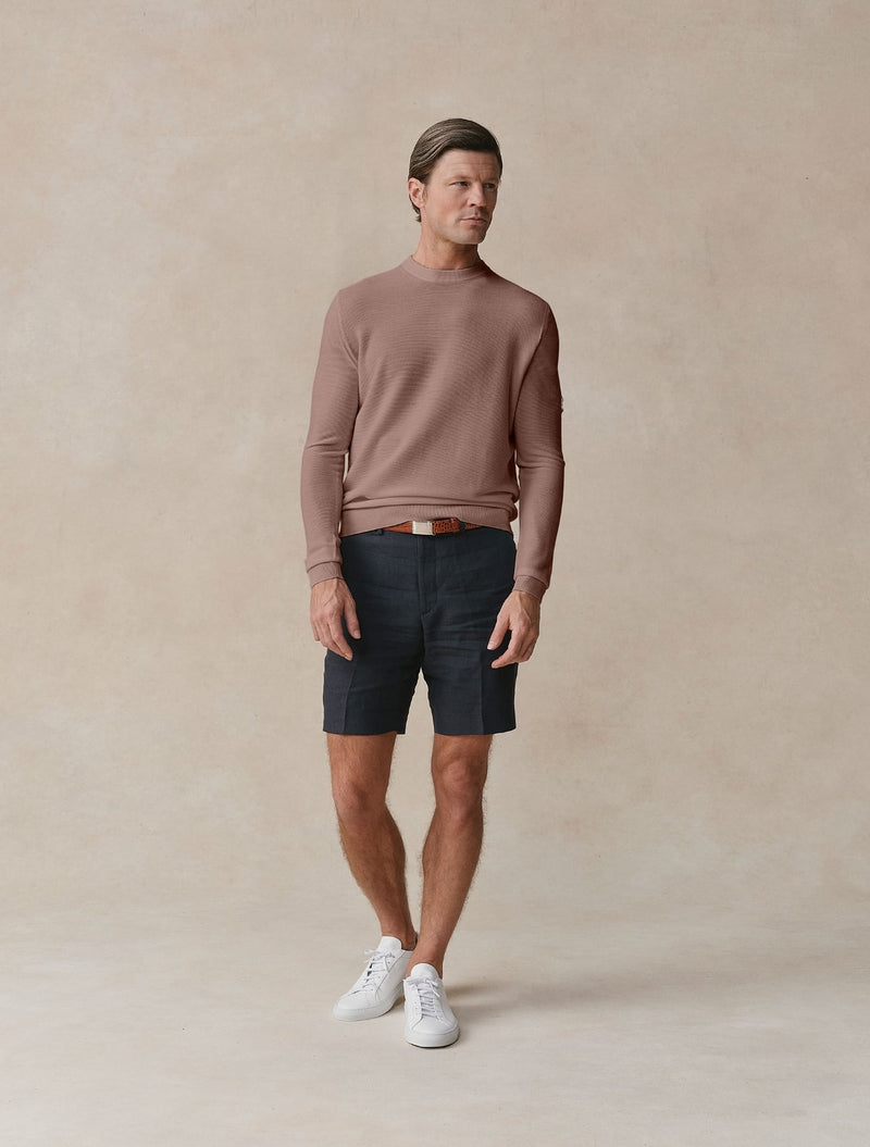 Merino Linkstitch Crewneck - Mens (Hickory)