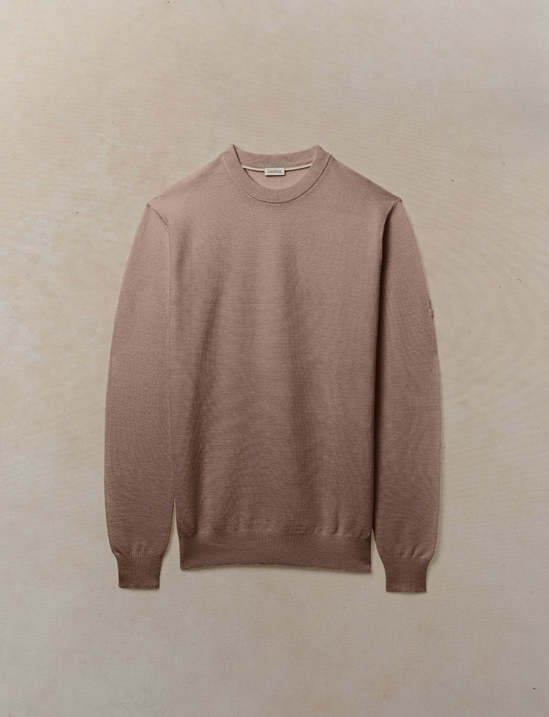 Merino Linkstitch Crewneck - Mens (Hickory)