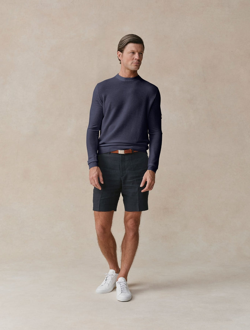 Merino Linkstitch Crewneck - Mens (Ink)