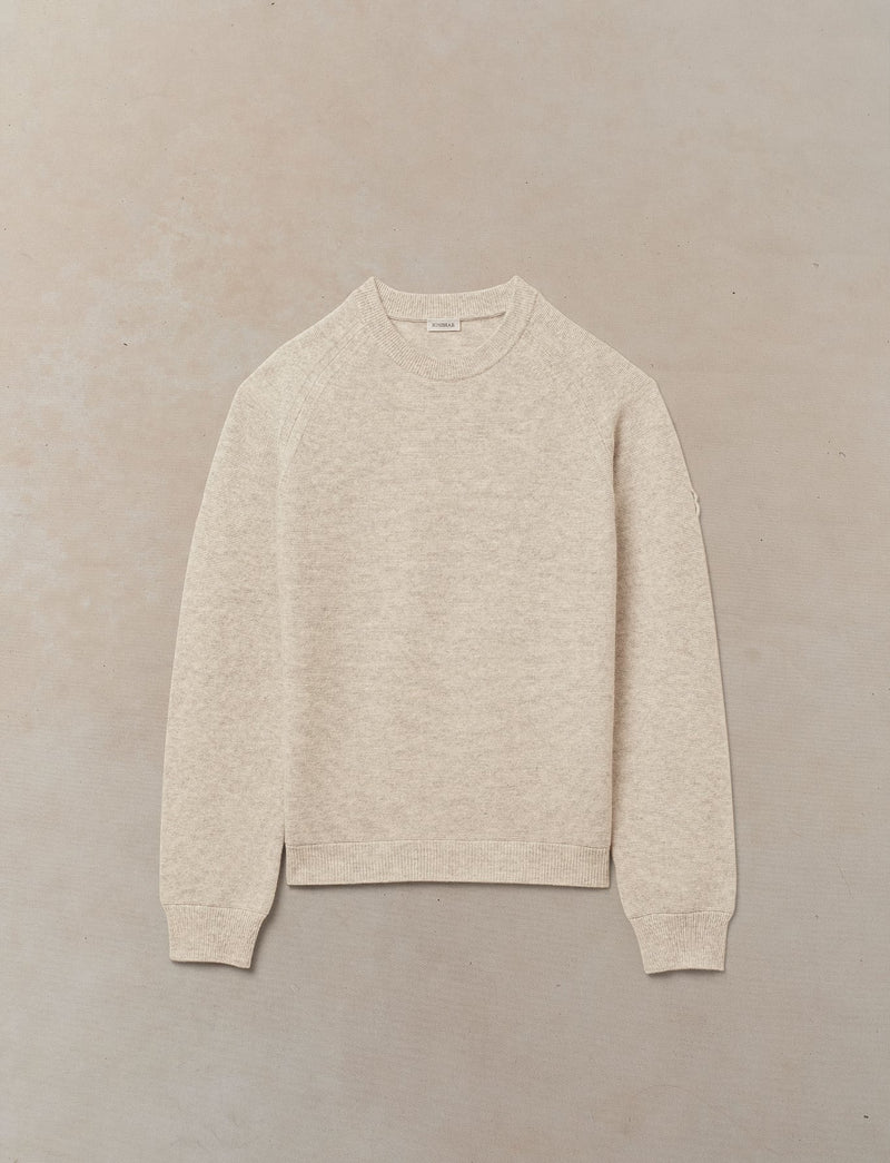 Woolen Cashmere Linkstitch Crewneck - Womens (Alabaster)