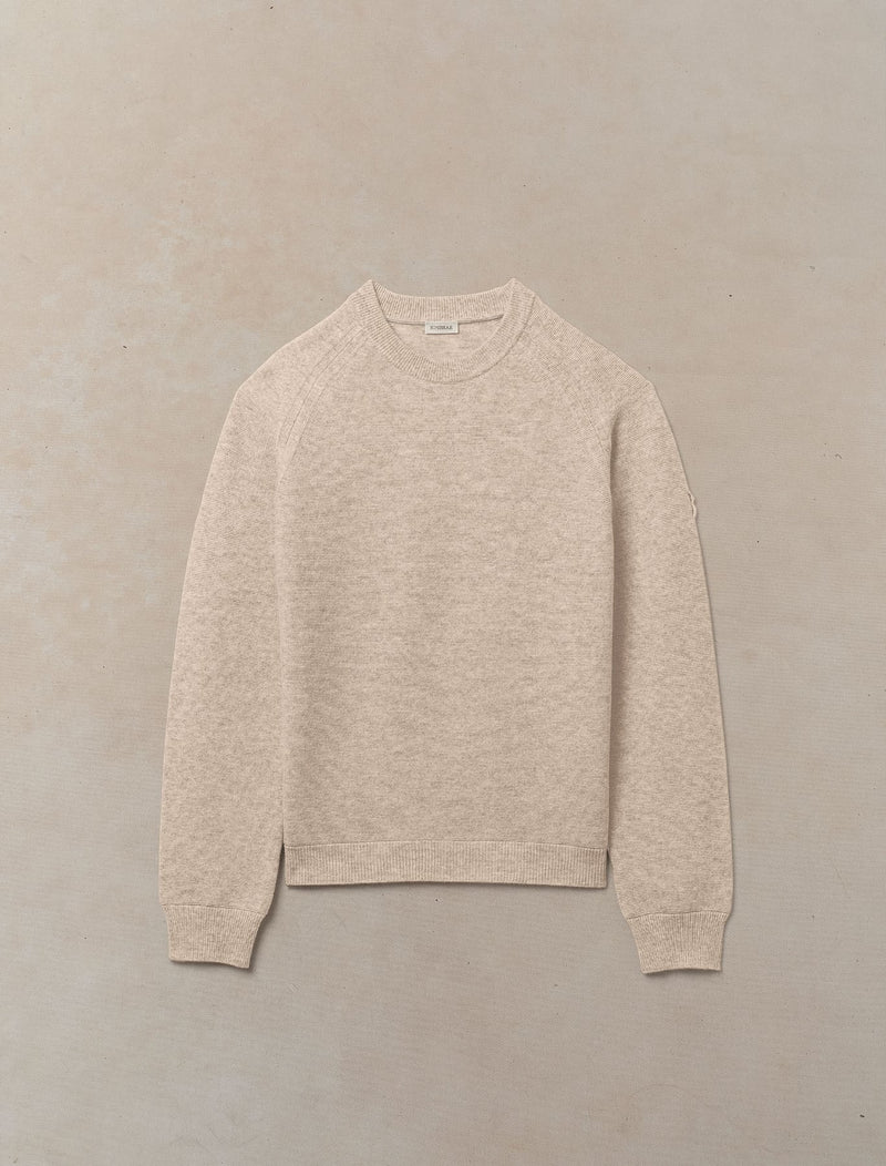 Woolen Cashmere Linkstitch Crewneck - Womens (Dune)