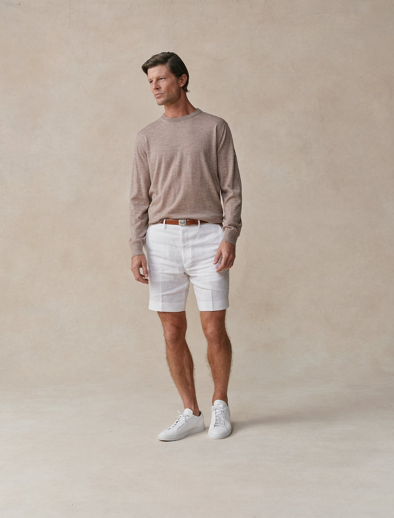 Worsted Cashmere Crewneck - Mens (Dune)