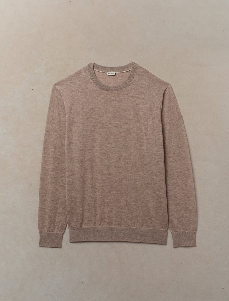 Worsted Cashmere Crewneck - Mens (Dune)