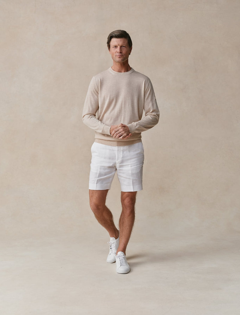 Worsted Cashmere Crewneck - Mens (Hickory)