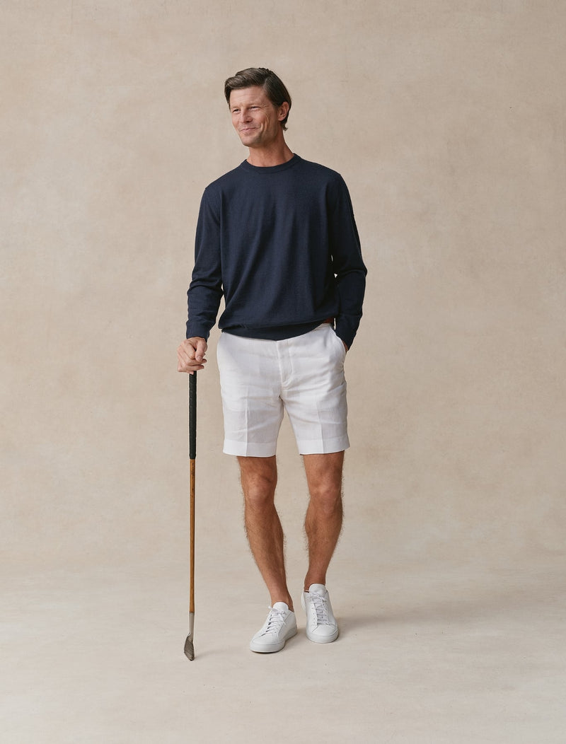 Worsted Cashmere Crewneck - Mens (Ink)