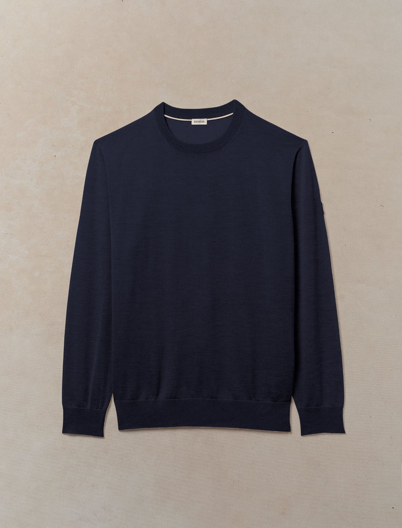 Worsted Cashmere Crewneck - Mens (Ink)