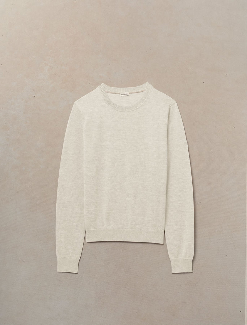 Worsted Cashmere Crewneck - Womens (Alabaster)