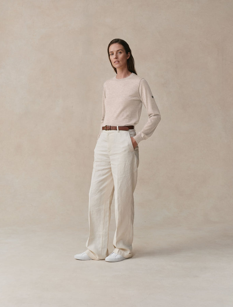 Worsted Cashmere Crewneck - Womens (Dune)