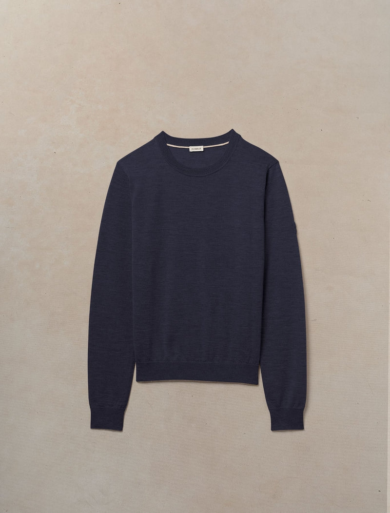 Worsted Cashmere Crewneck - Womens (Ink)